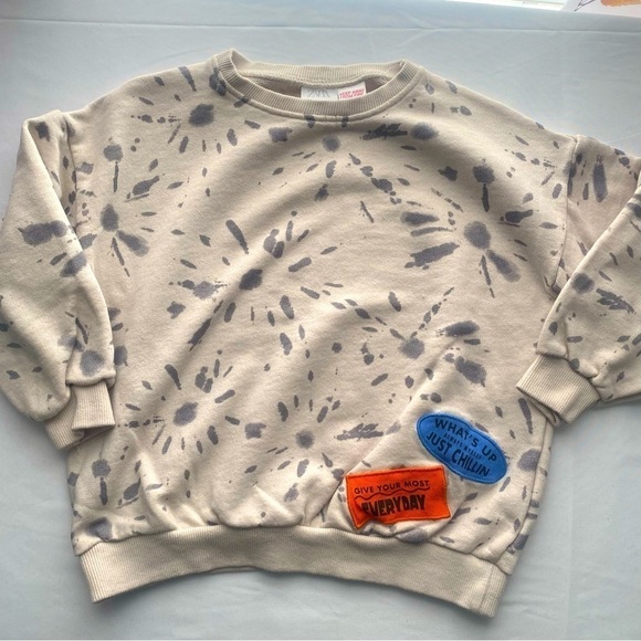 Zara Sweatshirt “What’s Up Always Myself Just Chillin” “Give Your Most Everyday” - Picture 1 of 5